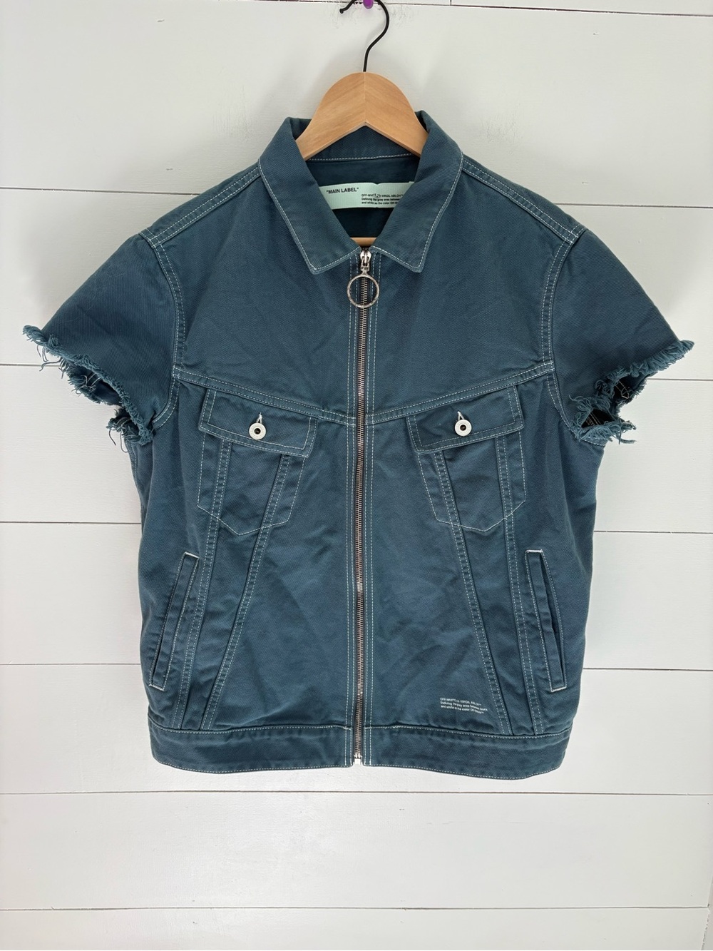 OFF-WHITE Denim Zip-Up Shirt